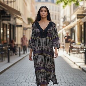 Bohemian Festival Maxi Dress from Phases with Slits Small
